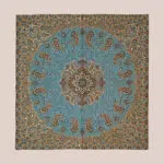 سرویس رو میزی ترمه 5 تکه سبزآبی روشن - کد 007 - Image 5