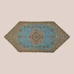 سرویس رو میزی ترمه 5 تکه سبزآبی روشن - کد 007 - Image 3