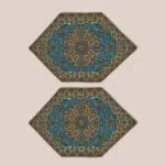 سرویس رو میزی ترمه 5 تکه فیروزه‌ای تیره - کد 005 - Image 2