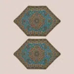 سرویس رو میزی ترمه 5 تکه سبزآبی روشن - کد 007 - Image 2