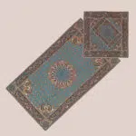 سجاده و جانماز ترمه فیروزه‌ای تیره - کد 002