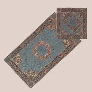 سجاده و جانماز ترمه فیروزه‌ای تیره - کد 002