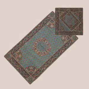 سجاده و جانماز ترمه سبزآبی تیره - کد 001